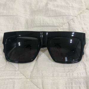 Celine Flat Top Square Unisex Sunglasses in Black